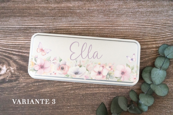Metalldose / Blechdose für Stifte oder Pinsel Design Schmetterling personalisiert
